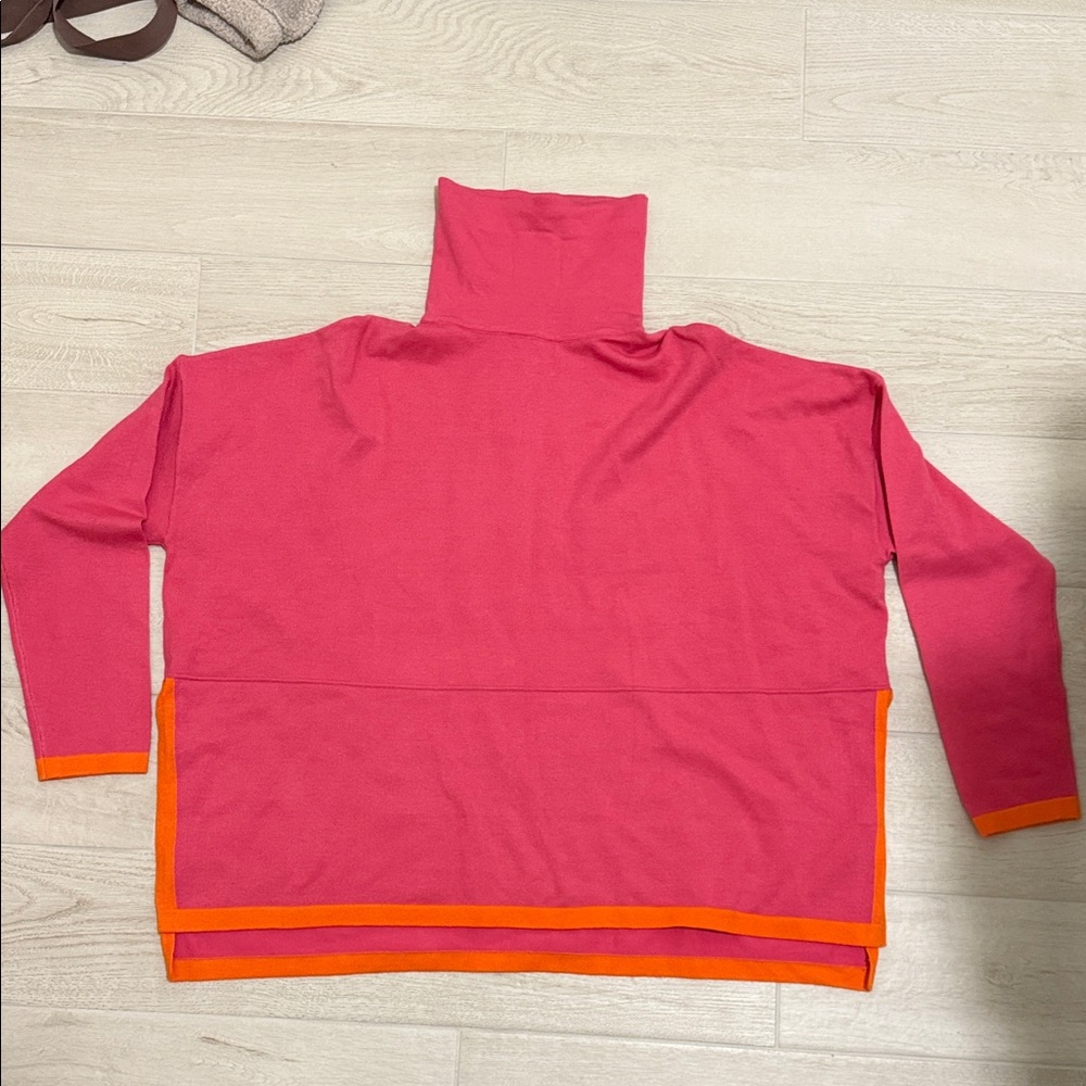 THML Pink and Orange Turtleneck Sweater